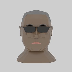 Low Poly Male Head 3D