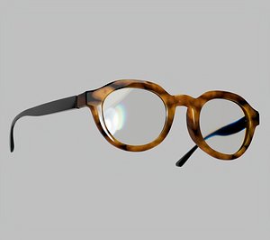 Vintage Reading Glasses with Acetate Frame 3D model 3D model