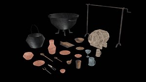 Medieval Kitchen Game Ready Pack 3D model