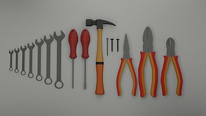 low poly tools cartoon