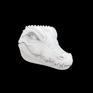 3D Anthro Crocodile Helm 3D Print Model Fantasy Headwear