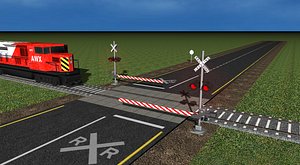train crossing 3d model