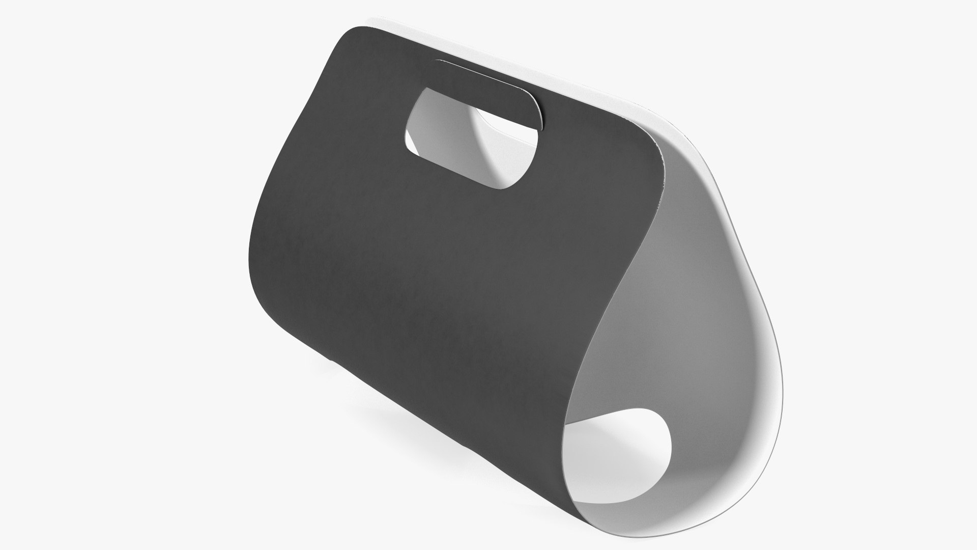 Disposable Paper Cup Carrier Two Seats Black 3D model preview
