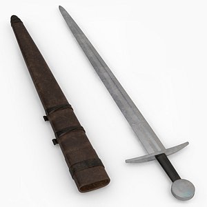 medieval knightly sword 3D