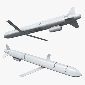 3D model Air Launched Cruise Missile Light Gray