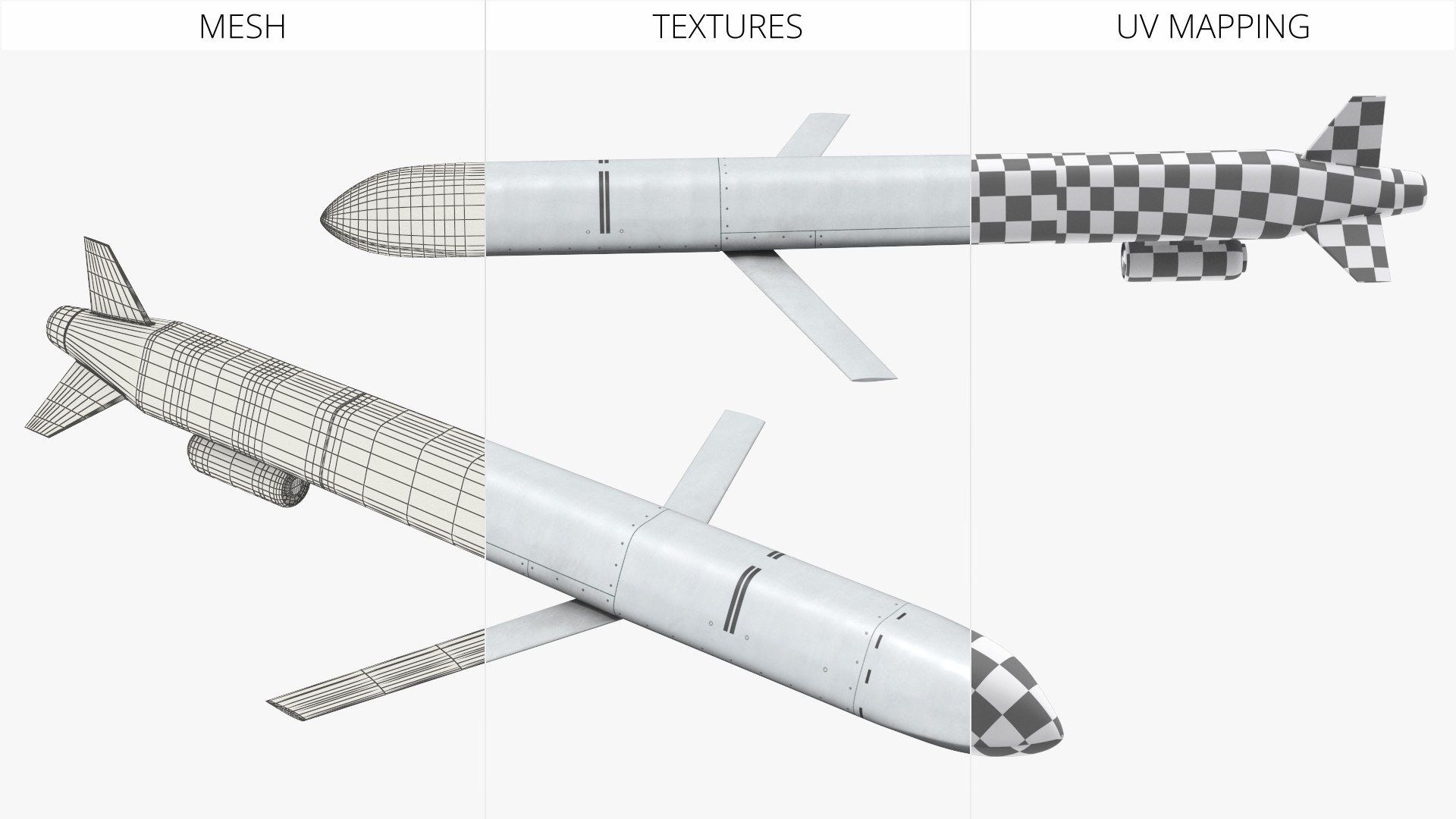 3D model Air Launched Cruise Missile Light Gray https://p.turbosquid.com/ts-thumb/Gb/Xs9PHO/ht/air_launched_cruise_missile_light_gray_014/jpg/1768816058/1920x1080/fit_q87/219c4867eb0676e1d10c6adc7fc184dd44683c41/air_launched_cruise_missile_light_gray_014.jpg