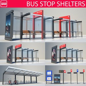 3D Bus Stop Shelters model