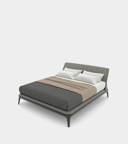 Double bed bedhead modelled 3D model - TurboSquid 1403830