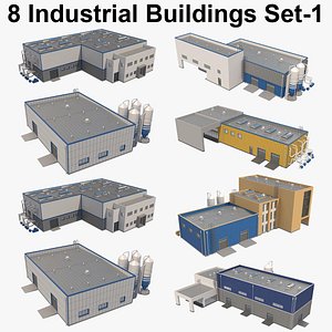 8 Industrial Buildings Set 01