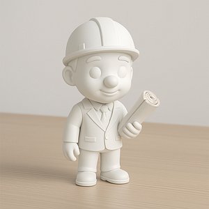 Cartoon Engineer 3D Printable 3D print model 3D model