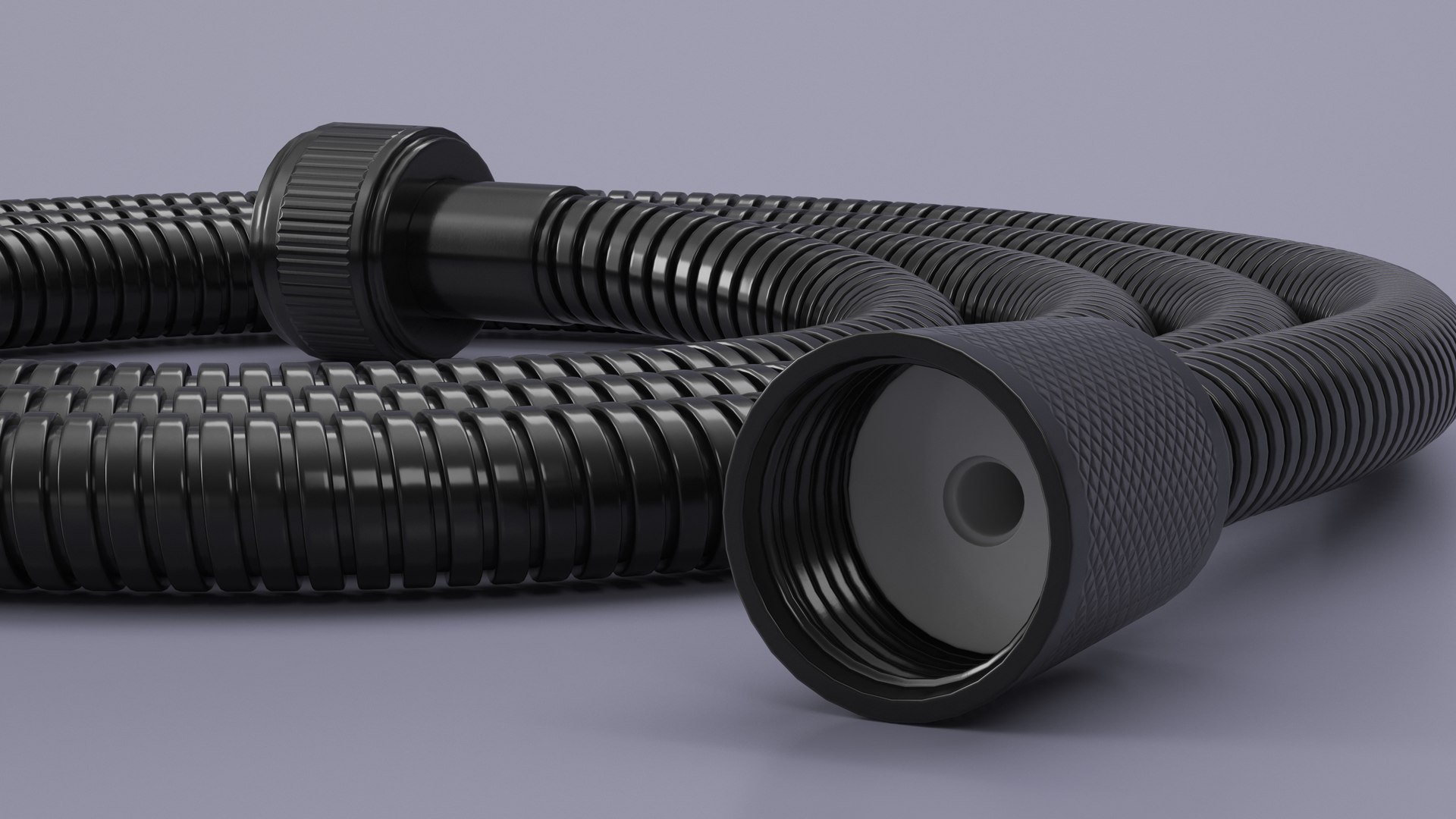 3D Long Shower Hose Black Model TurboSquid 2041082