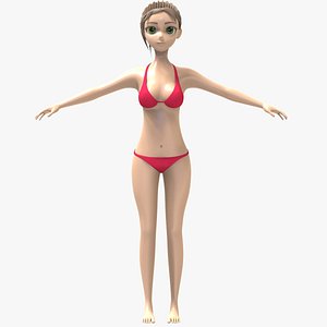 3D model sexy cartoon girl character