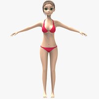 Sexy Cartoon Woman Character
