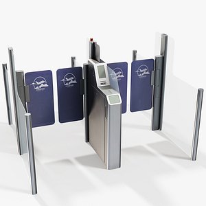 3D PassportTicket Control Gate - PBR Game Ready model