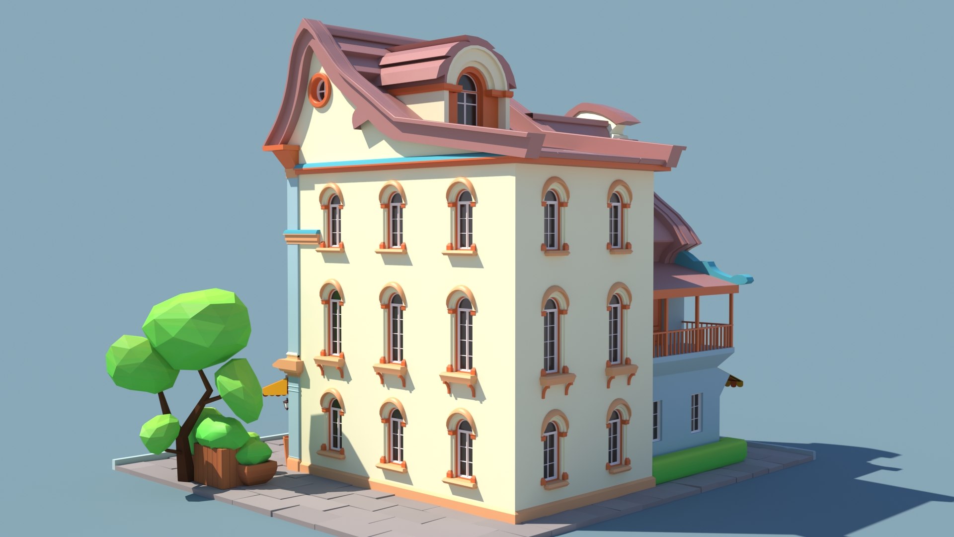 Stylized beautiful street town house-02 3D model https://p.turbosquid.com/ts-thumb/Gb/kifxmQ/tV/stylizedbeautifulstreettownhouse01_0003/jpg/1687275286/1920x1080/fit_q87/a7142a2dc7b364b7530bfb985fd1746fc05f548a/stylizedbeautifulstreettownhouse01_0003.jpg