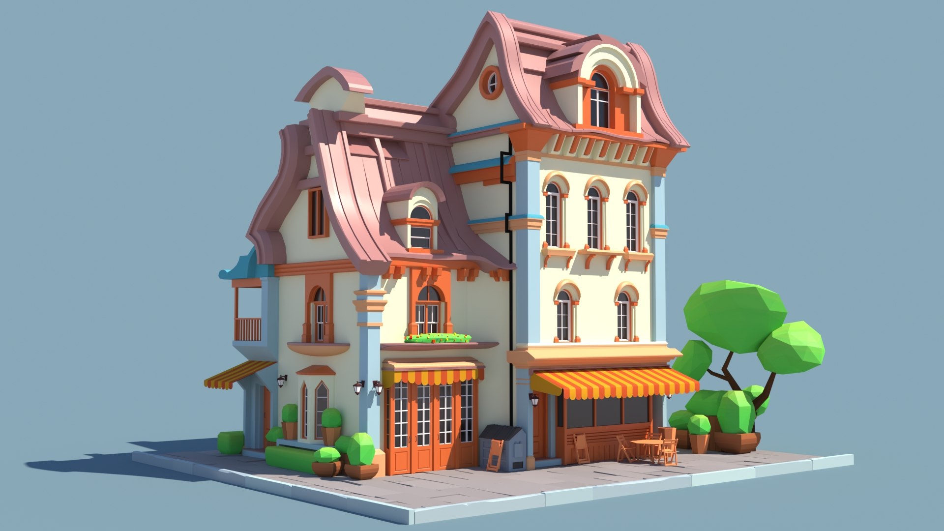 Stylized beautiful street town house-02 3D model https://p.turbosquid.com/ts-thumb/Gb/kifxmQ/xS/stylizedbeautifulstreettownhouse01_0000/jpg/1687275277/1920x1080/fit_q87/a53a5b598dc1eb22424a234f4828343b994af99b/stylizedbeautifulstreettownhouse01_0000.jpg
