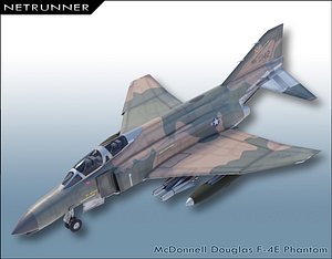 3D model Mcdonnell Douglas F-4E Phantom II jet fighter