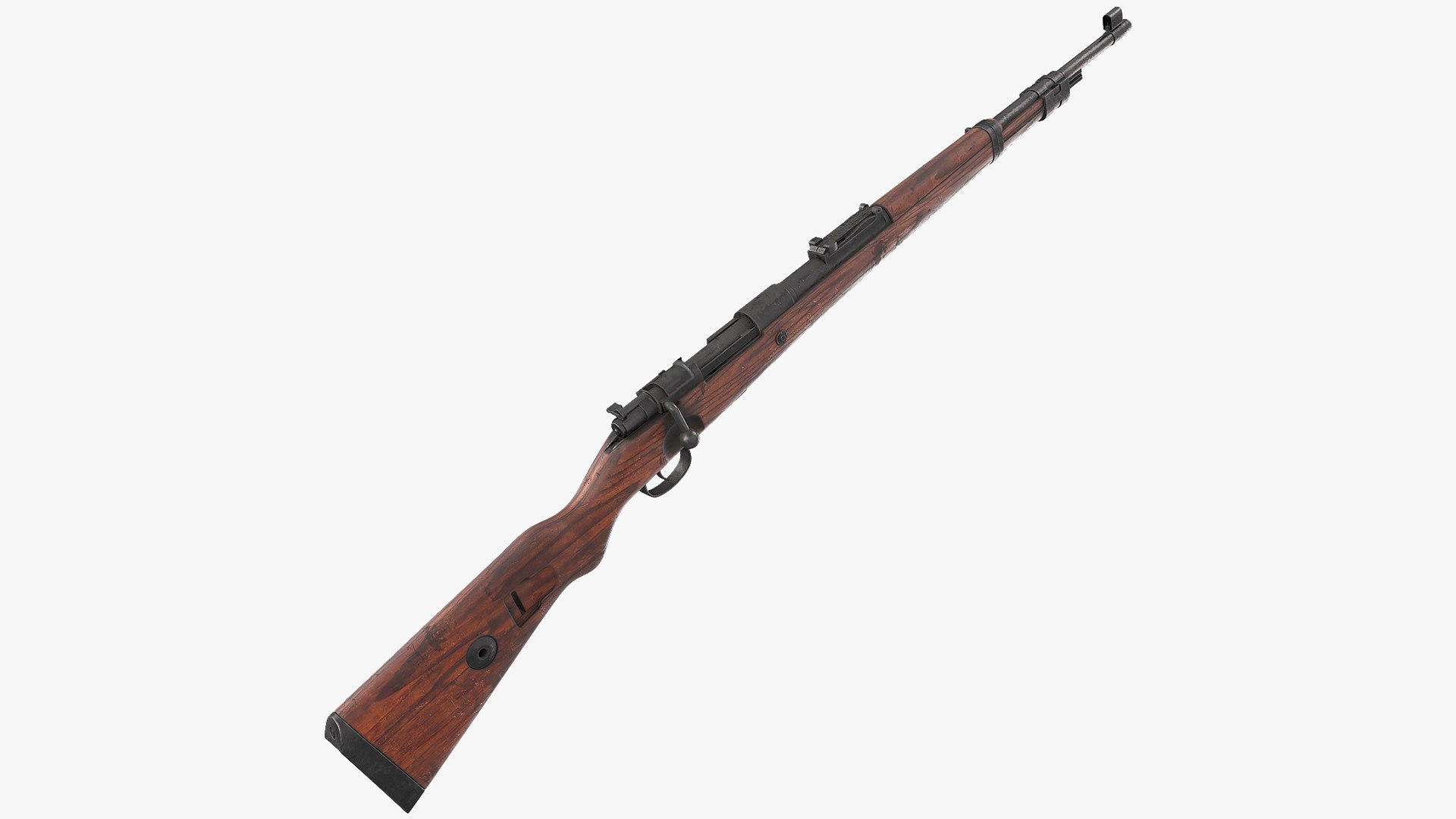 Mauser Karabiner 98K Bolt Action Rifle Old 3D model preview