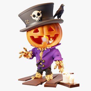 3D halloween scarecrow pumpkin