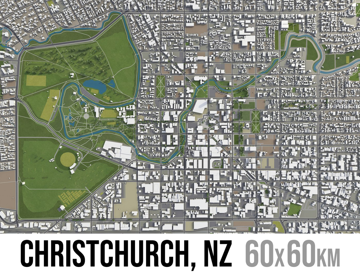 City christchurch surrounding 3D model TurboSquid 1427879