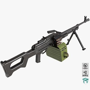 Machine Gun 11 Metal All PBR Unity UE Textures