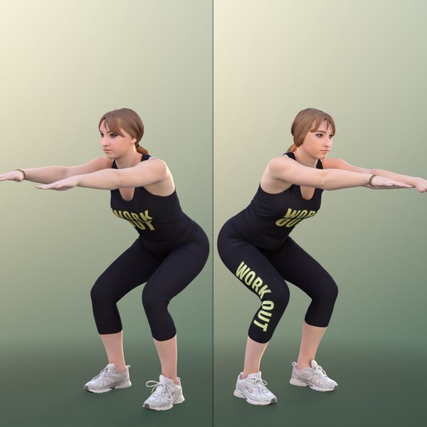 woman young fit 3D model