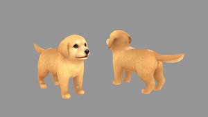 Cartoon pet puppy - Golden - baby dog