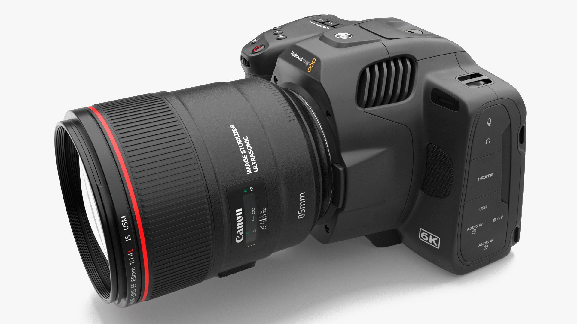 Camera Blackmagic Design 6K G2 with Lens 3D model preview