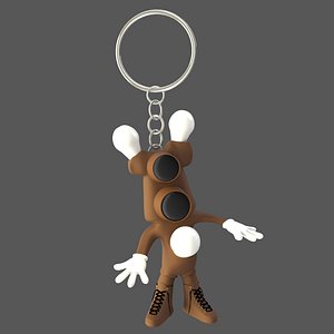 3D Cartoon Bulb Holder v1 Keychain model