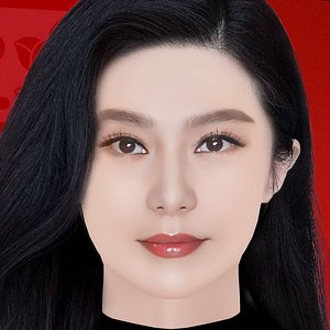Fan Bingbing Head - No Hair - Low poly head for game 3D model