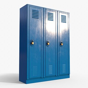 3D model PBR School Gym Locker 01 - Blue Light