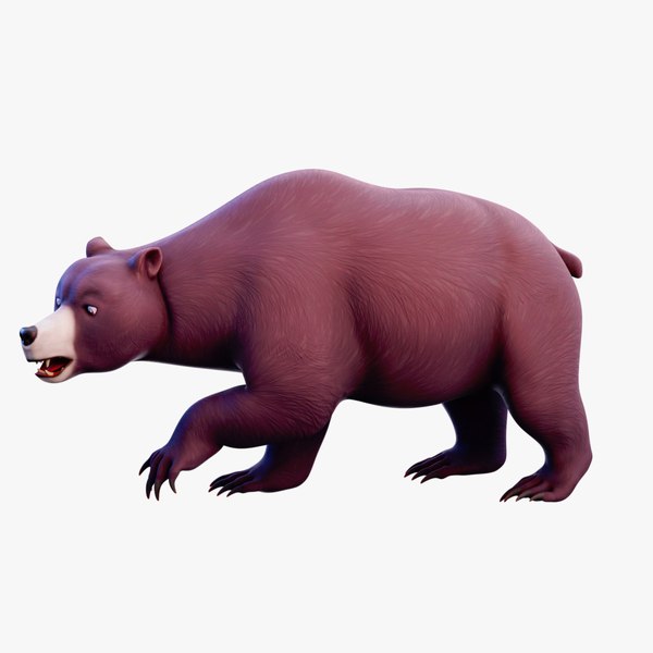 OBJ file BEAR CARTOON BEAR 3d model animated for blender-fbx-unity