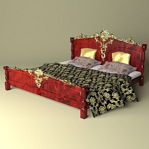 3D king bed model
