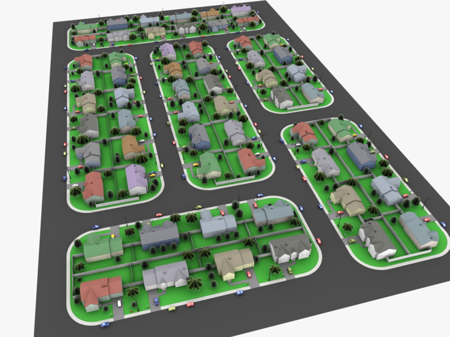 3d Model Neighborhood Block