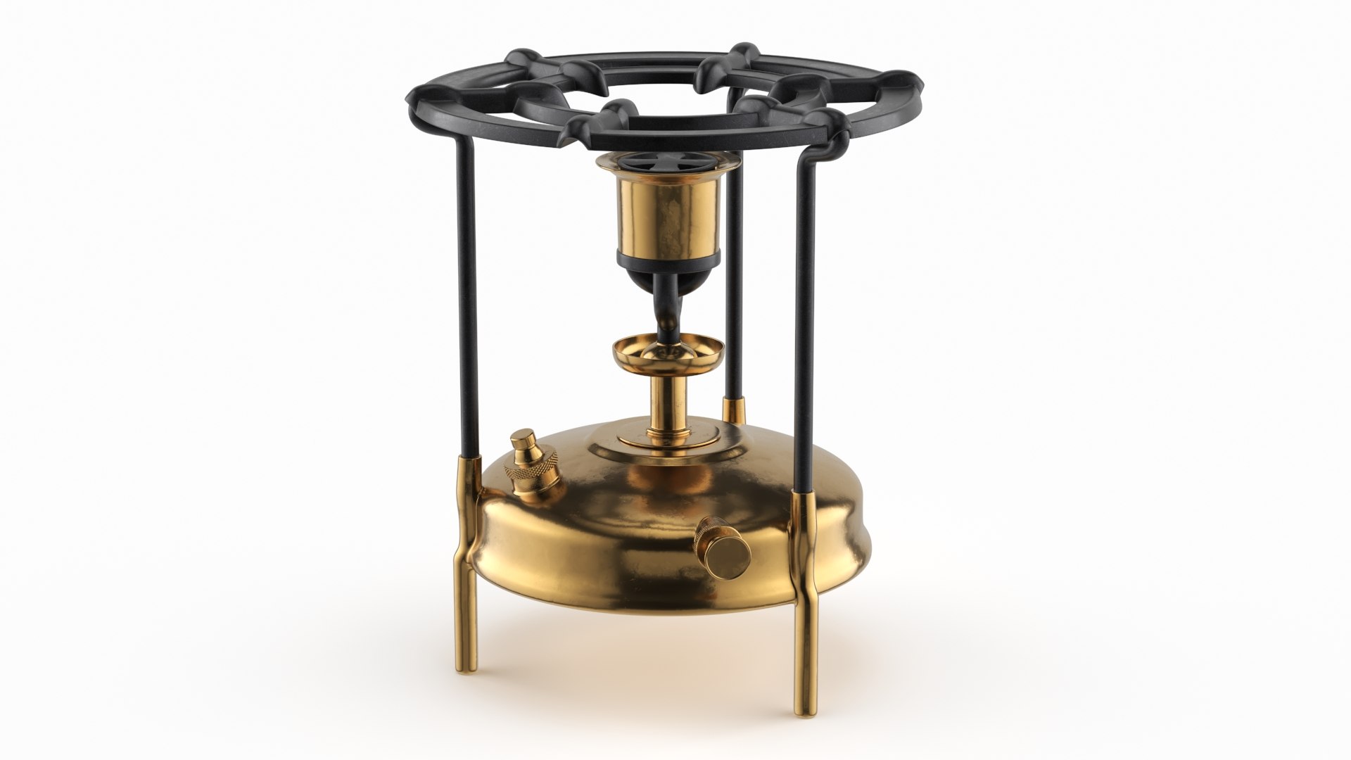Vintage Style Pressure Camping Burner Bronze 3D model preview