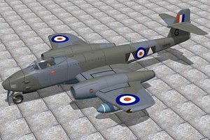 3d gloster meteor fighters jet
