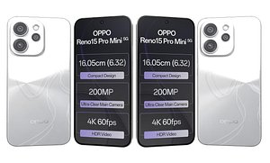 OPPO Reno15 Pro Mini 5G White 3D model