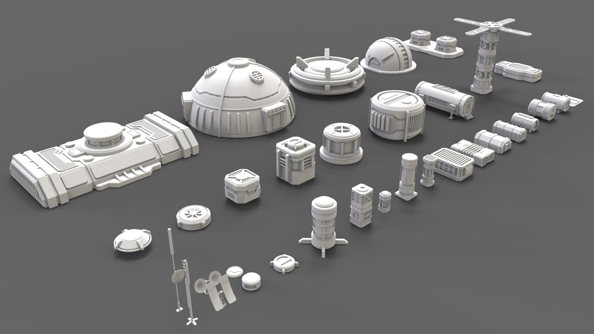 Sci fi industrial objects 3 3D - TurboSquid 1955639