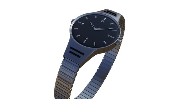 3D watch silver model
