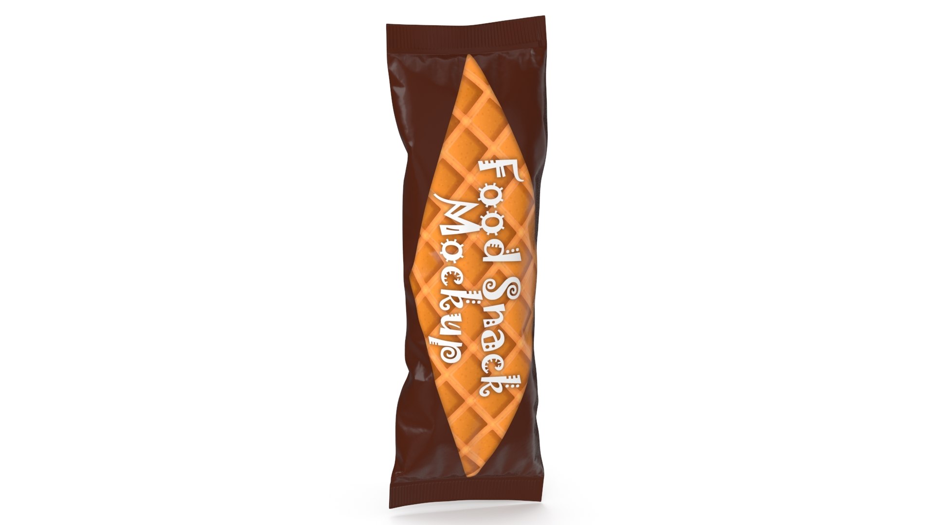 Small Food Package Mockup Brown 3D model preview