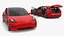Tesla Model Q Premium Electric Car with Glass Roof Red