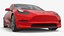 Tesla Model Q Premium Electric Car with Glass Roof Red
