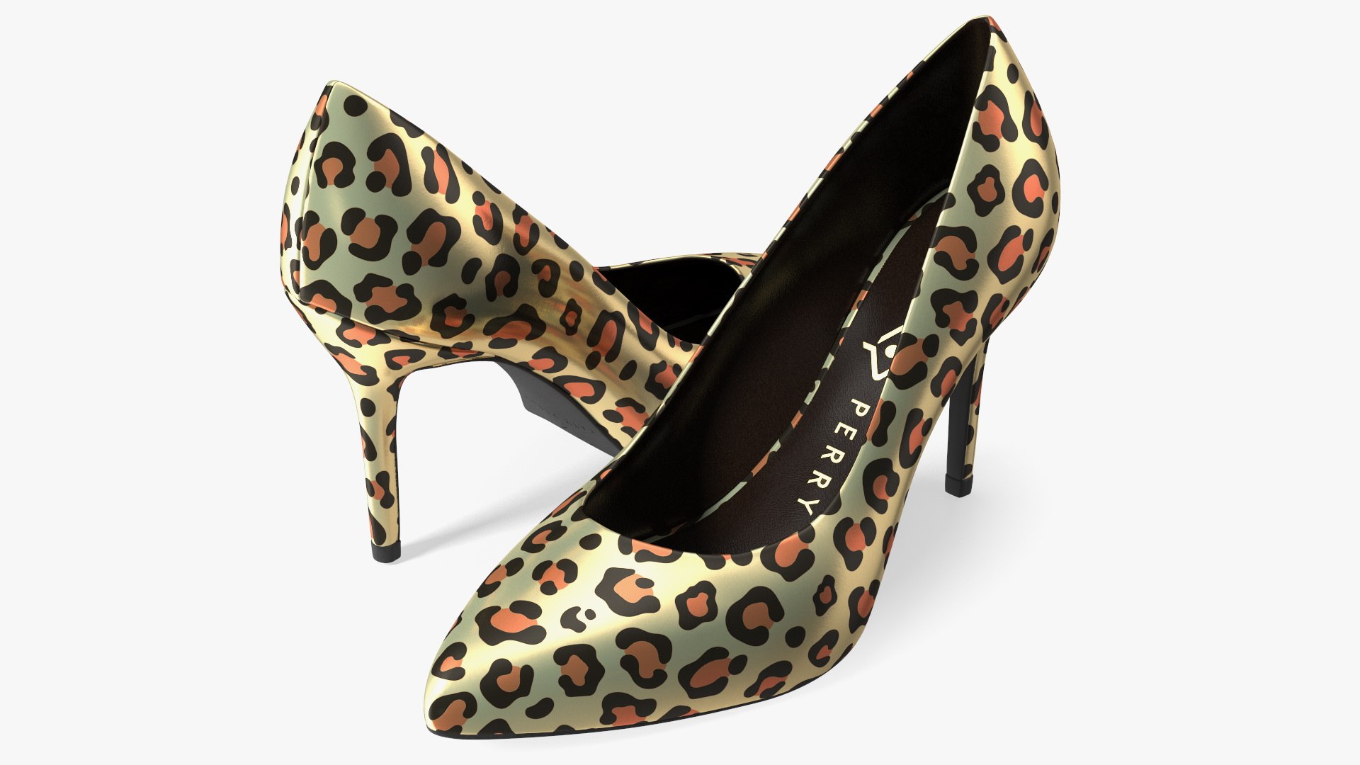 Katy Perry Gold Brown Sissy Pumps 3D model preview