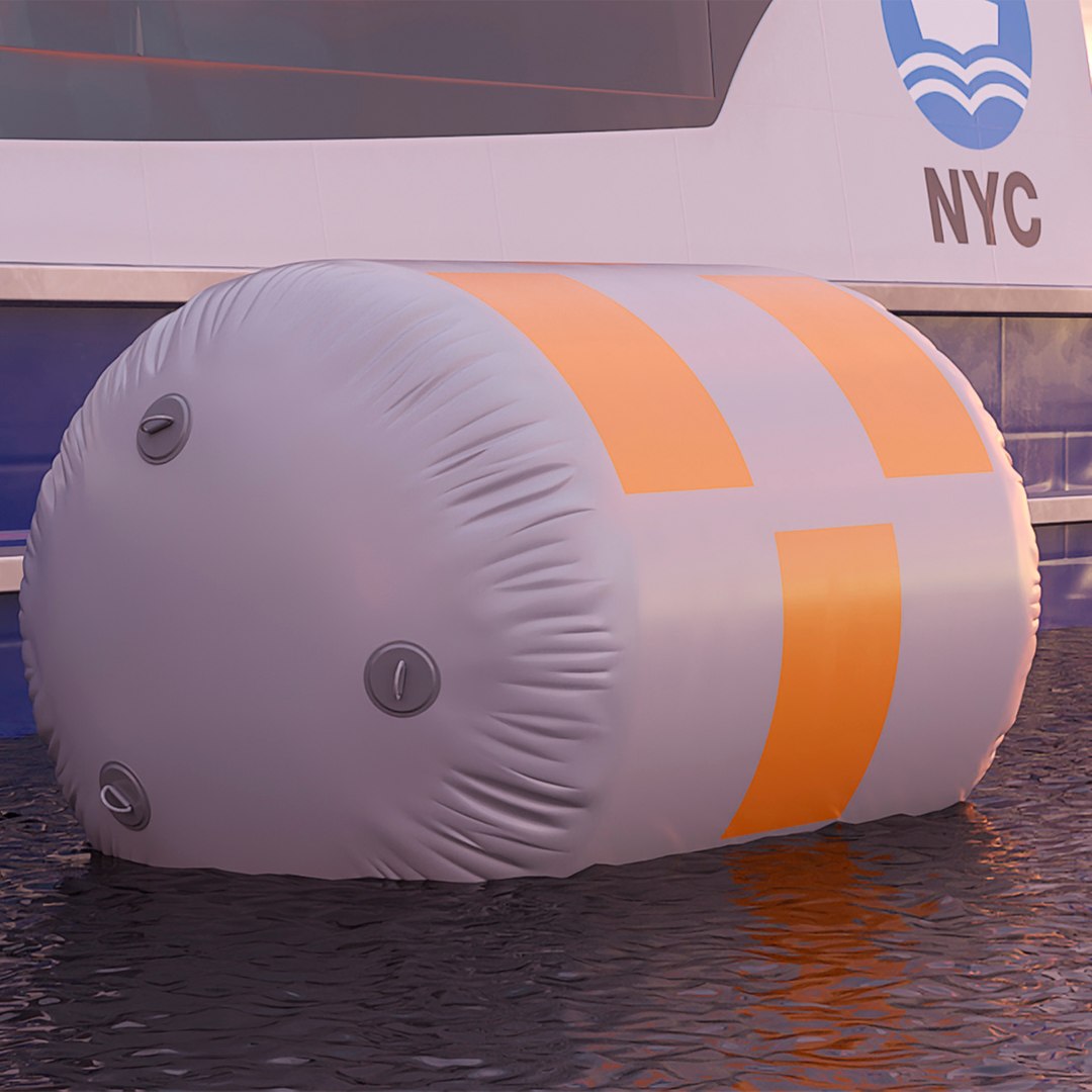 Floating Inflatable Marker Buoy for Water Sport Square Orange 3D model preview