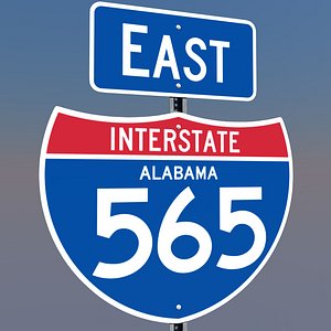3D Alabama Interstate 565 Signs