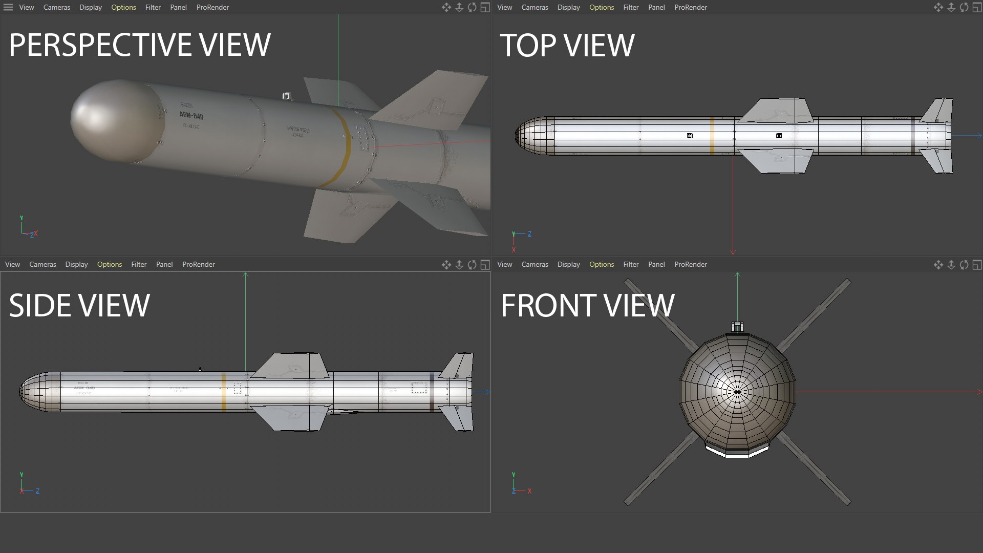 3d Agm 84d Harpoon Anti Ship Missile Model Turbosquid 1624762