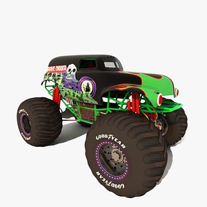 grave digger monster truck 3d model