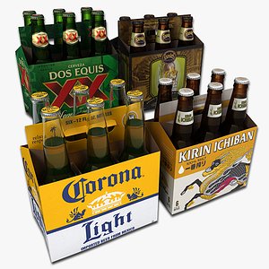 3d model of set packs beer