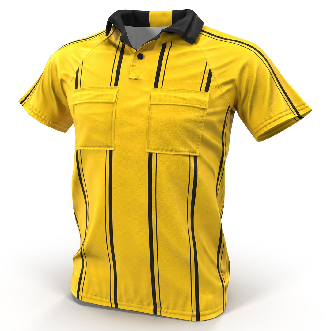 Yellow Referees Jersey 3D model preview