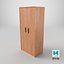 Low Poly 2 doors wood wardrobe 3D Model  StemCell certified UV 4K PBR Textures
